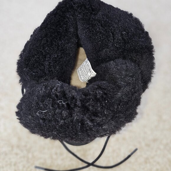 NWOT UGG BLACK SUEDE BOOTS with LACE UP BACK TIES  & COZY PLUSH LINING SIZE 6 - Picture 9 of 12